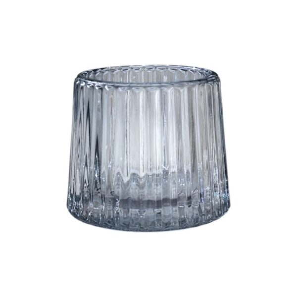 Round Textured Glass Candle Holder