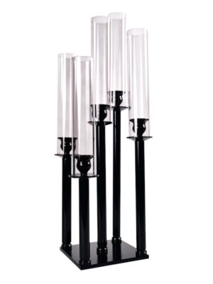 Black Square Crystal Table Candelabra