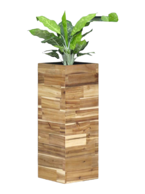 Tall Wooden Square Planter