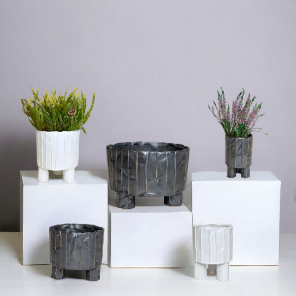 White Ceramic Footed Vase