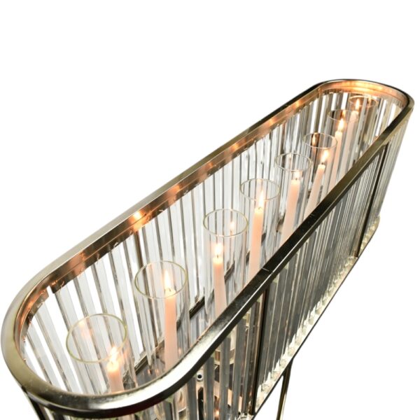 Oval Multi Crystal Candleholder Stand