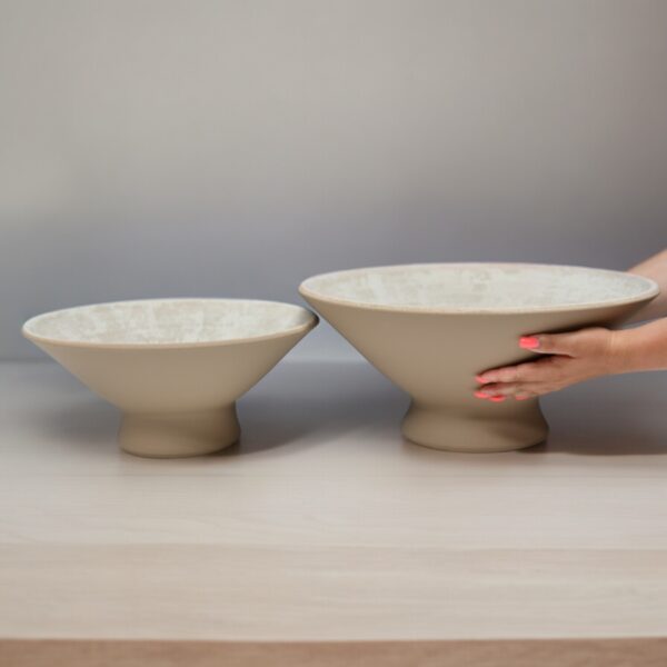 Compote Vase w/ Textured Interior