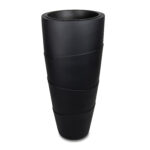 Black Fiberstone Cocoon Planter
