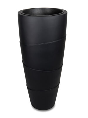 Black Fiberstone Cocoon Planter