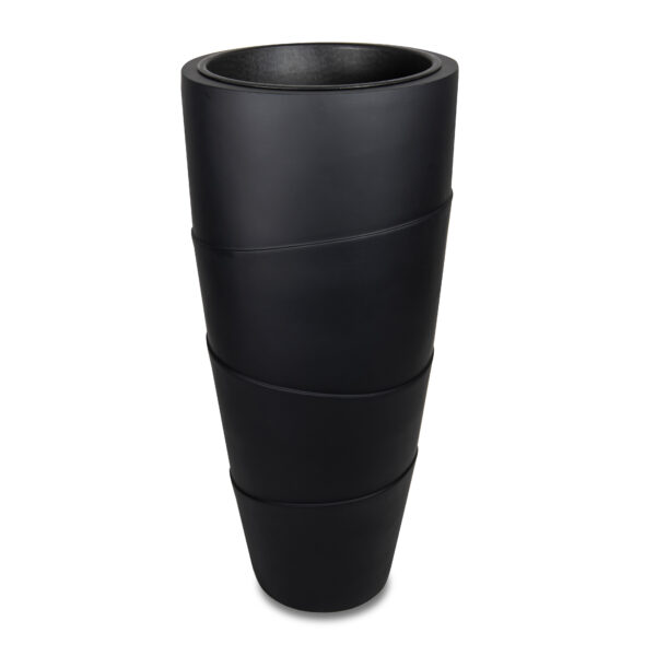 Black Fiberstone Cocoon Planter