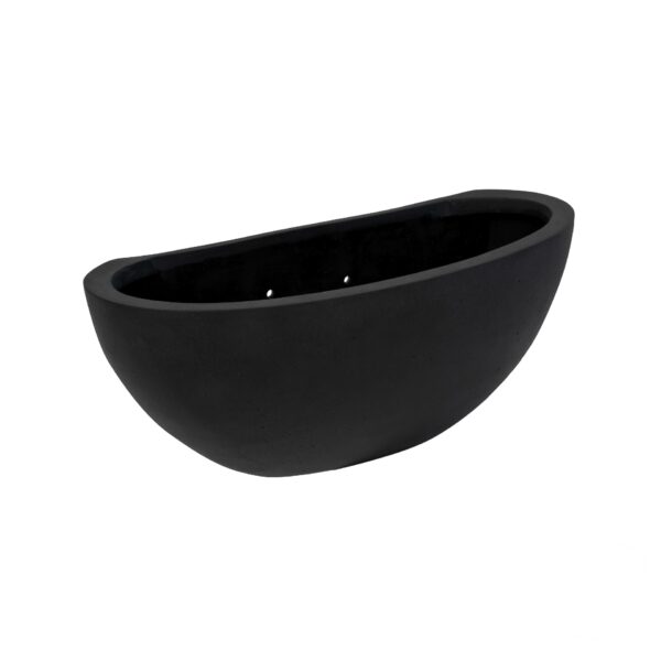 Mini Dorant Wally L, Black Fiberstone Wall Planter