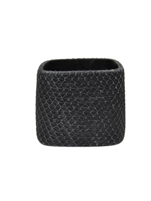Black Textured Cement Pot