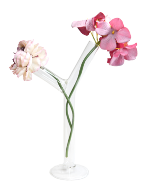Clear Y-Shaped Glass Bud Vase